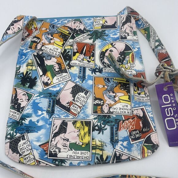 Oslo Comic Strip Crossbody Handbag And Matching Wallet - Picture 5 of 16